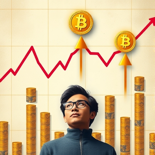 比特幣ETF資金外流示意圖，加密貨幣圖表顯示向下箭頭，投資者面露憂色，市場樂觀情緒消退