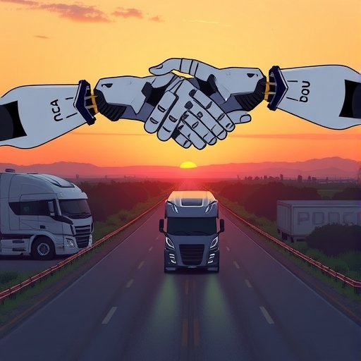 Kodiak與Bosch合作握手,象徵自動駕駛卡車創新夥伴關係