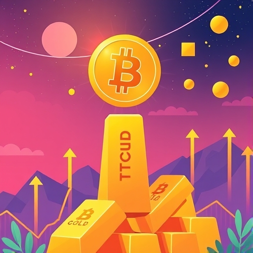 比特幣超越黃金的未來金融景觀圖示