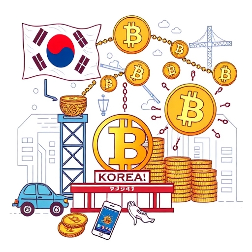 金融服務委員會做出關鍵決定的插圖，推動韓國企業參與加密貨幣交易以促進創新與投資