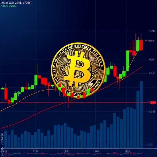 比特幣價格圖表顯示布林通道緊縮，預示2026年重大價格波動