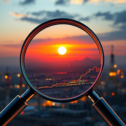 illustration of a magnifying glass examining a strong energy company with solid fundamentals and a robust cash flow pipeline ag<a href=