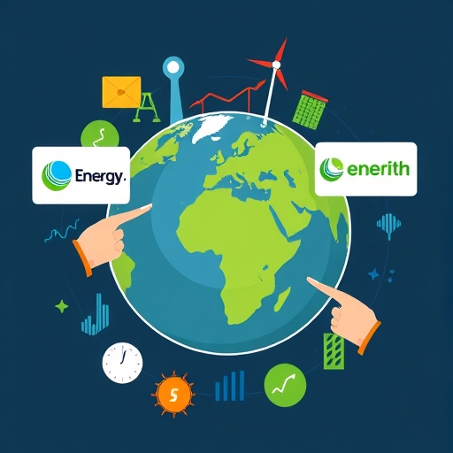 illustration of a stylized globe with energy symbols and charts surrounding it and Josh Brown pointing to two specific energy company logos representing long term growth and resilience