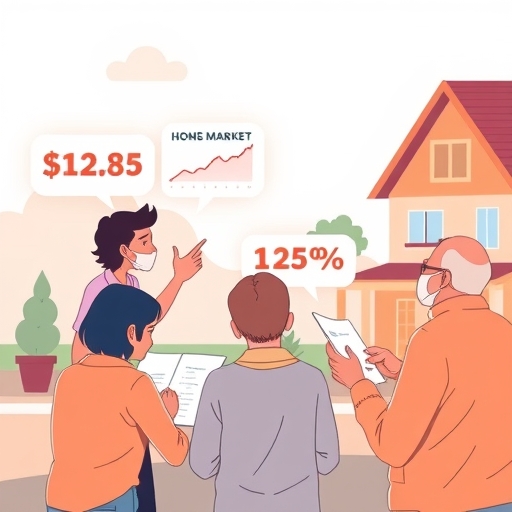 人們討論房市調查結果，顯示房價上漲預期與青年貸款樂觀及市場衝突插圖