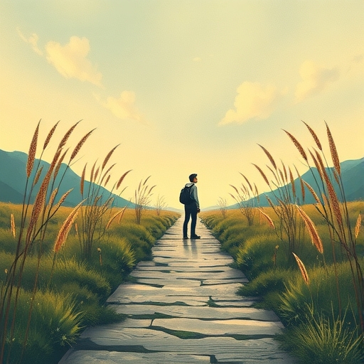 個人站在十字路口，舊路徑逐漸消失，新<a href=